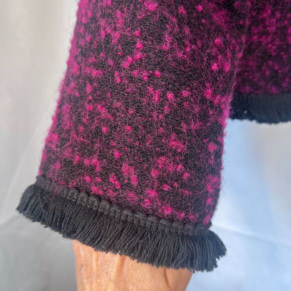 Bridgetown Collection Purple Tweed Fringe Trim Wool Blend Blazer Size 12 - Picture 6 of 10